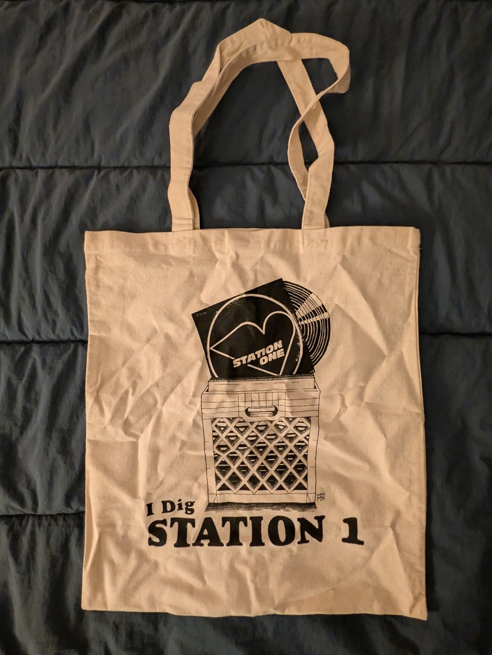 Station 1 Canvas Record Tote Bag.